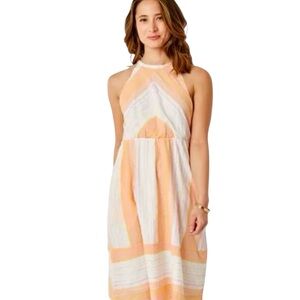 Carve Mabel Guava Sunrise Sleeveless Striped Midi Dress